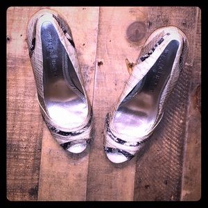 White House Black Market Snake Peep Toe Heel